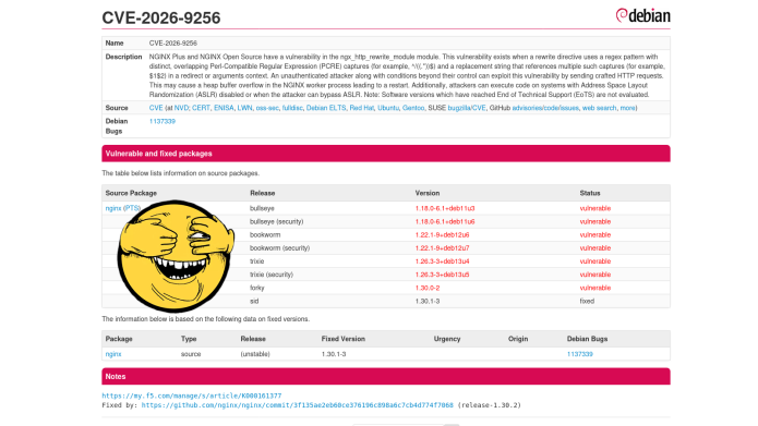 Debian Nginx CVE-2026-9256