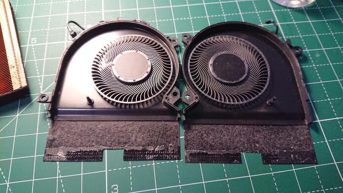Dust stuck to the tape and the fan became furry